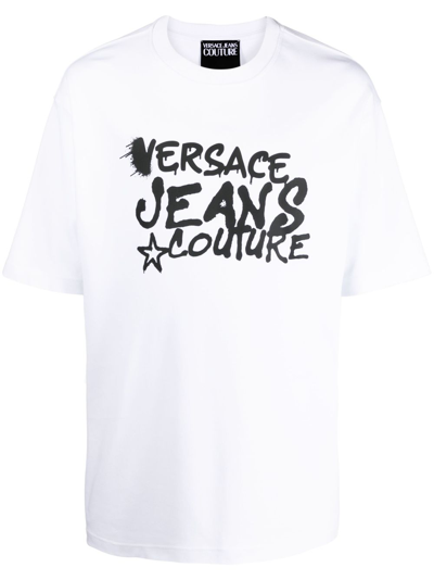 Versace Jeans Couture Logo-print Cotton T-shirt In White