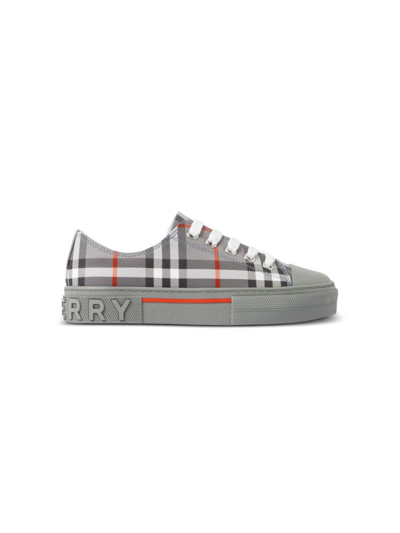 Burberry Check-pattern Canvas Sneakers In Cool Chrcl Gry Ip P