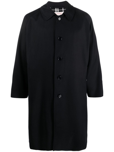 Fursac Button-up Long-sleeve Raincoat In Blue