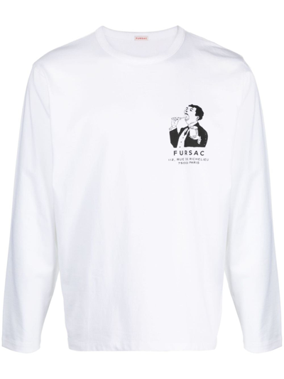 Fursac Graphic-print Cotton T-shirt In White