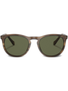 Giorgio Armani Tortoiseshell-effect Round-frame Sunglasses In Brown