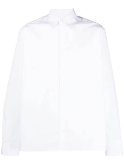 Lanvin Long-sleeve Poplin Shirt In White