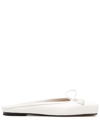 Jacquemus 5mm Flat Leather Mules In Off-white