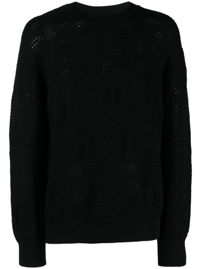 DOLCE & GABBANA LOGO-JACQUARD VIRGIN-WOOL JUMPER