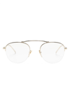 SAINT LAURENT LOGO-ENGRAVED ROUND-FRAME GLASSES