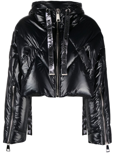 Khrisjoy Quilted Cropped Puffer Jacket In Black