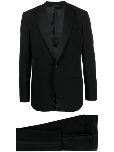 Giorgio Armani Single-breasted Wool Suit In Black