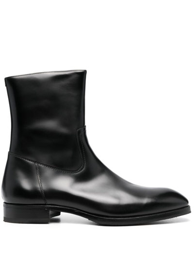 Lidfort Leather Ankle Boots In Black