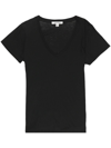 Nili Lotan Carol Vneck Tee Shirt In Jet Black