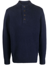 Barbour High-neck Knitted Wool Jumper In Blau
