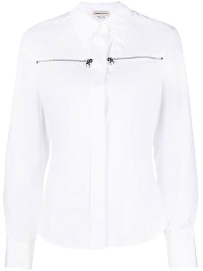 ALEXANDER MCQUEEN ZIP-EMBELLISHED COTTON SHIRT