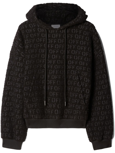 Off-white Men's Boucle Logo Hoodie In Black No Color