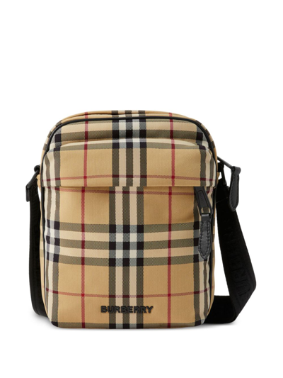 Burberry Vintage Check Messenger Bag In Neutrals