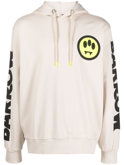 Barrow Logo-print Cotton Hoodie In Neutrals