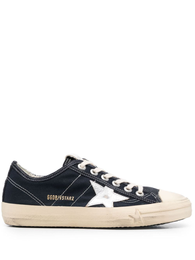 Golden Goose V-star Leather Sneakers In Blue