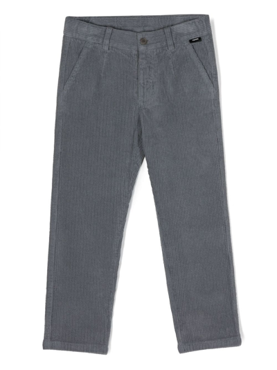 Aspesi Kids' Slim-cut Corduroy Trousers In Grey