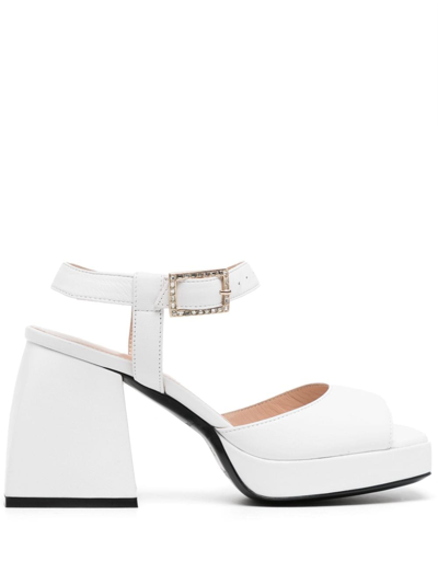 Nodaleto Bulla Joni Leather Platform Sandals In White