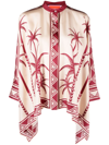 La Doublej La Double J Ladies Date Palms Foulard Placee Shirt In Date Palms Placee Ivory