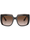 Dolce & Gabbana Capri Square-frame Sunglasses In Brown