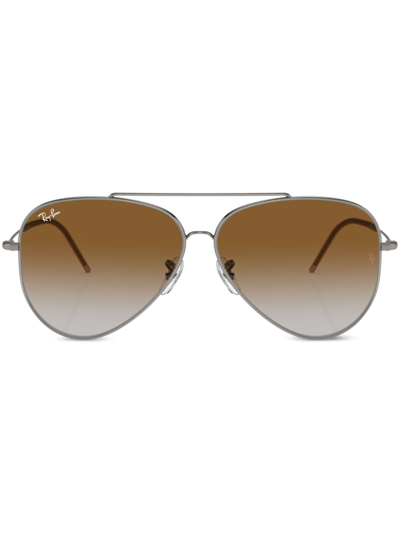 Ray Ban Aviator Reverse Gradient-lens Sunglasses In Gunmetal