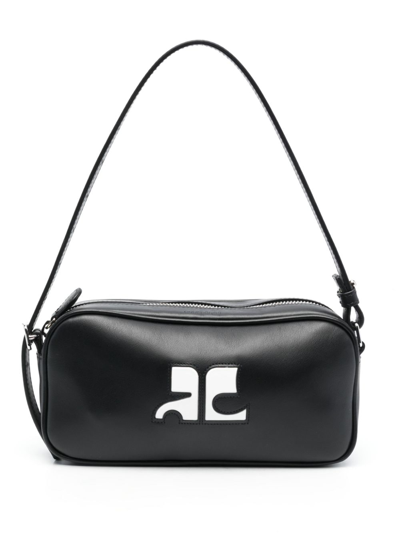Courrèges Reedition Leather Camera Bag In Black