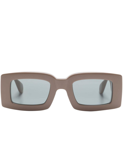 Jacquemus Les Lunettes Tupi 方形镜框太阳眼镜 In Brown