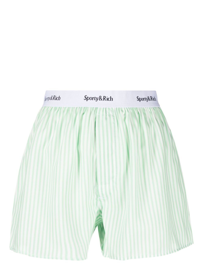 Sporty And Rich Src Tencel Boxer Shorts In Green