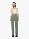 Mother Denim The Major Sneak Fray Roger That Straight Leg Jean In Green