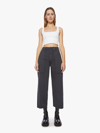 Mother The Quartet Breaker Flood Crop Pants In Black