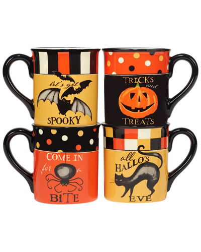 CERTIFIED INTERNATIONAL CERTIFIED INTERNATIONAL SET OF 4 SPOOKY HALLOWEEN MUGS