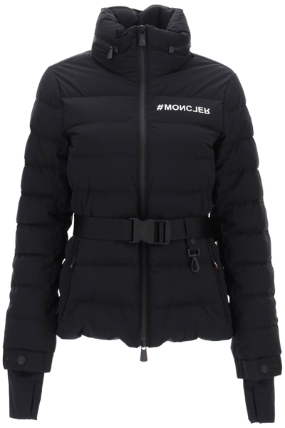Moncler Bettex Hooded Belted Quilted Shell Down Jacket In Black