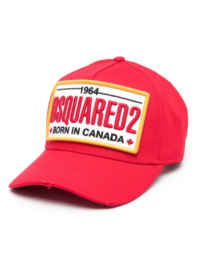 Dsquared2 Logo-patch Baseball Cap In Red