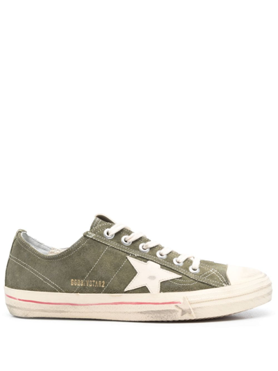 Golden Goose Star-patch Lace-up Trainers In Green