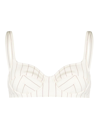 Jean Paul Gaultier Striped Bra Woman White In Polyeter In Neutrals