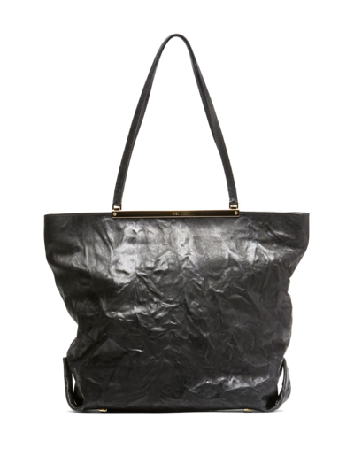N°21 Barrete Crinkled-finish Tote Bag In Black