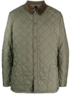 BARBOUR CORDUROY-COLLAR DIAMOND-QUILTED JACKET