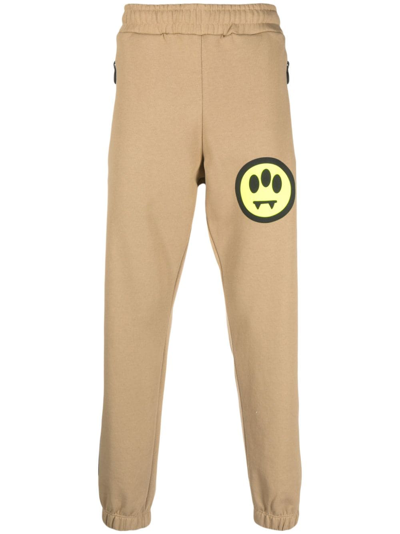 Barrow Logo-print Cotton Track Trousers In Brown