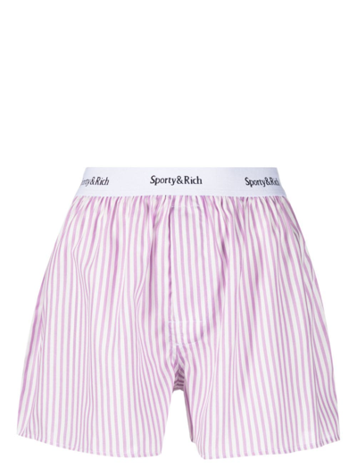 Sporty And Rich Src Tencel Boxer Shorts In Purple