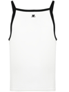 Courrèges Logo-patch Cotton Tank Top In White