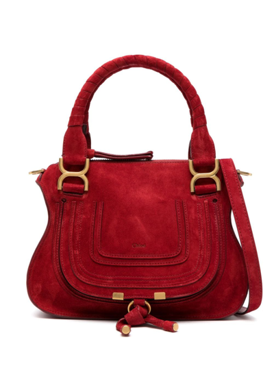 Chloé Small Marcie Top-handle Bag In Red