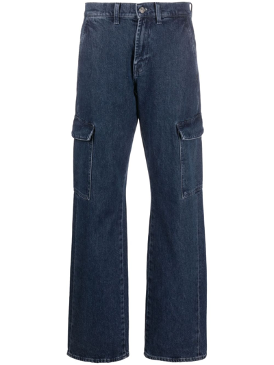 7 For All Mankind Straight-leg Cropped Jeans In Blue