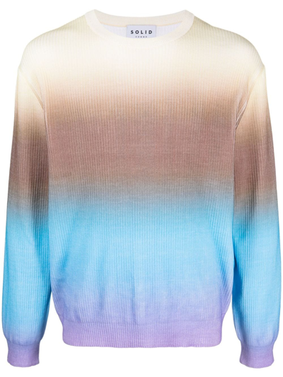 Solid Homme Multicolor Gradient Sweater In Yellow