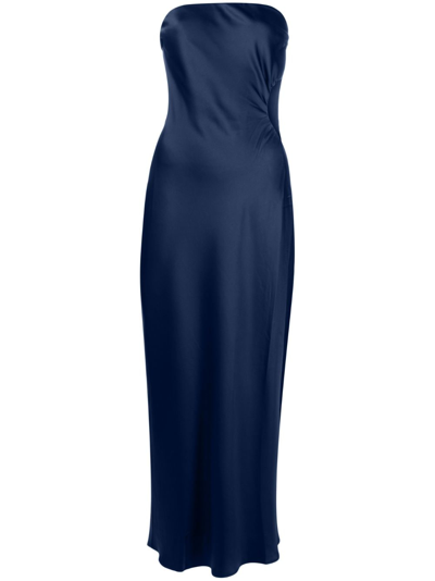 REFORMATION NEVAEH STRAPLESS SATIN MIDI DRESS