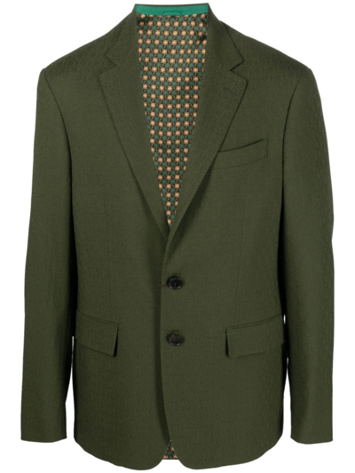 Etro Single-breasted Tailored Blazer In Green