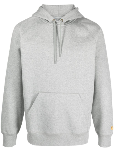 Carhartt Hooded Chase Sweatshirt Heather Grey In Gray