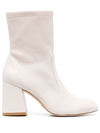 Stuart Weitzman Curveblock 85mm Ankle Boots In White