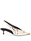 PUCCI STUDDED LEATHER SLINGBACK PUMPS