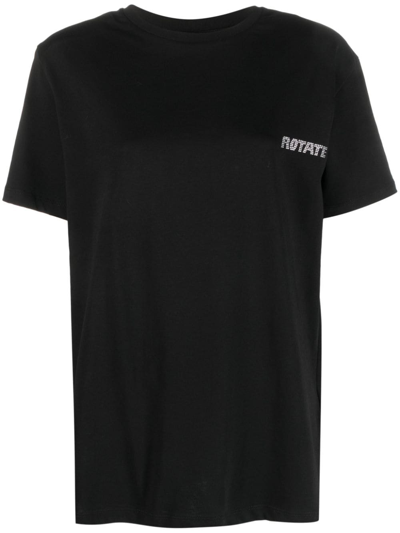 Rotate Birger Christensen Logo-print Organic Cotton T-shirt In Black