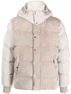 Moorer Jake-uro Sude Puffer Jacket In Neutrals