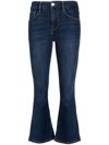 Frame Le Crop Mini Boot Mid-rise Flared Jeans In Blue